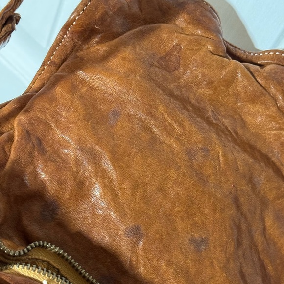 Garnet Hill - Studded Brown Leather Adjustable Shoulder Bag/Cross Body - Picture 7 of 11